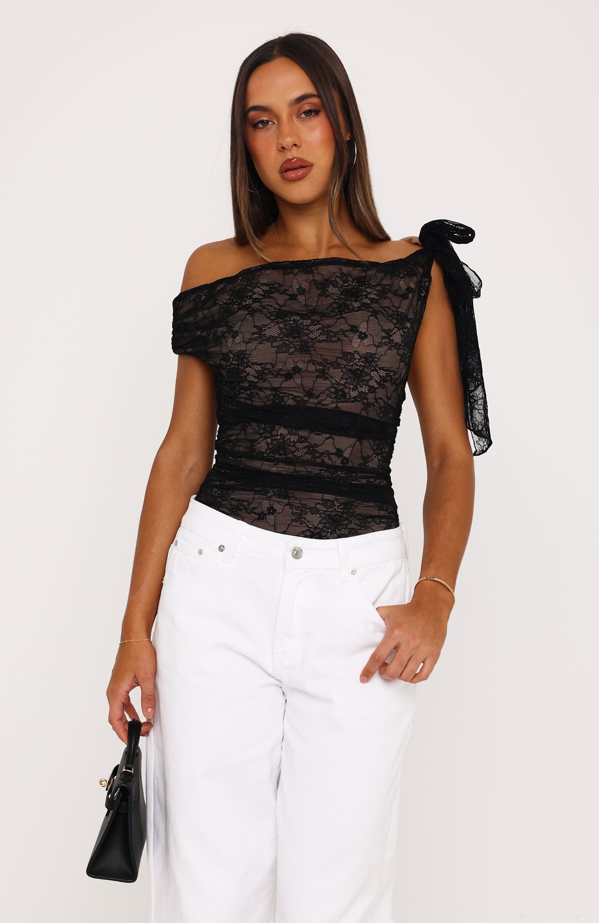 Riviera Nights Lace Top Black