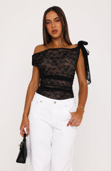 Riviera Nights Lace Top Black