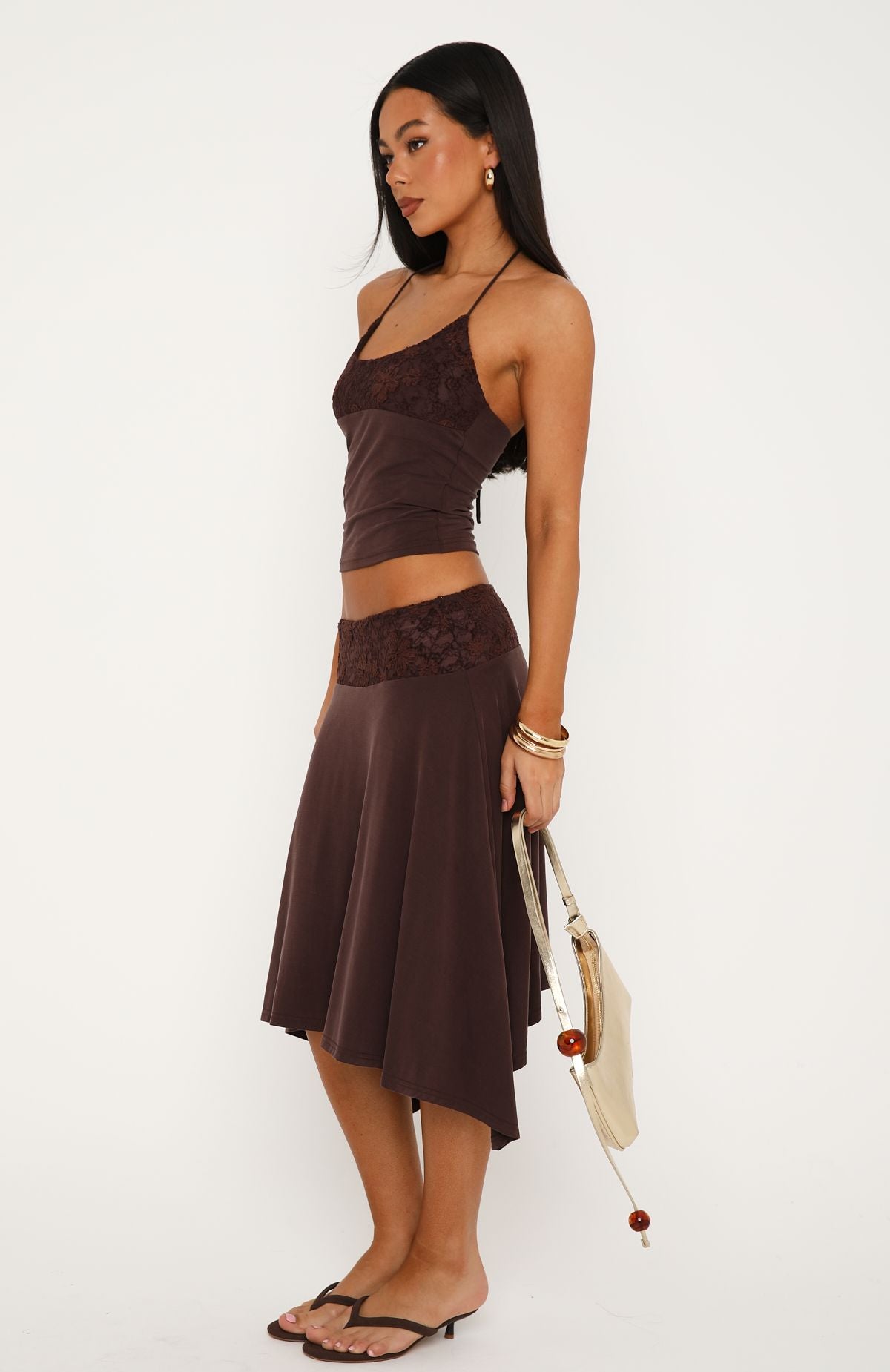 Cool Chaos Midi Skirt Chocolate