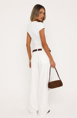 Maeve Low Rise Wide Leg Jeans White