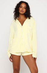 Airplane Mode Modal Pyjama Top Lemon