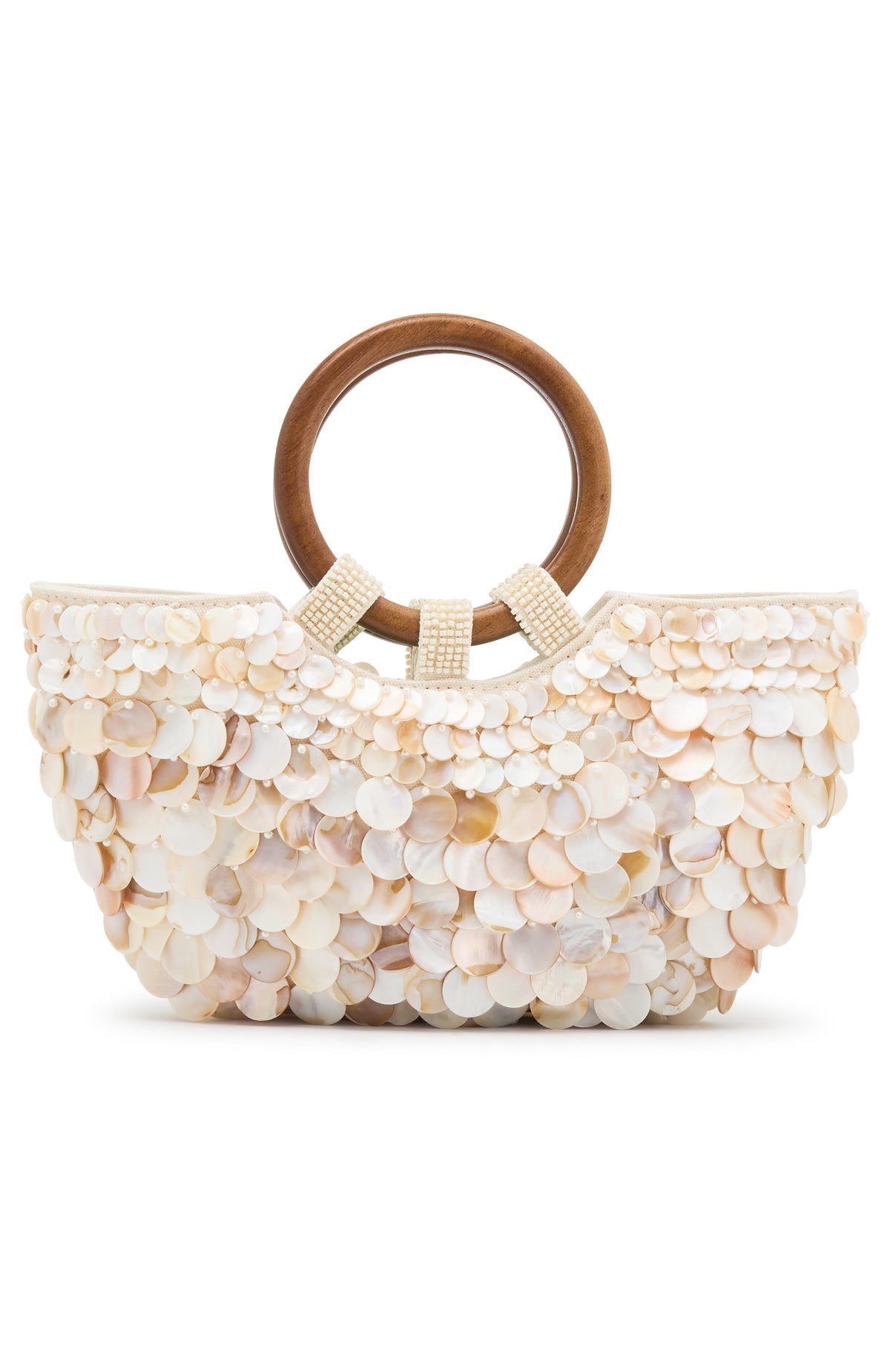 Alessandra Shell Top Handle Bag Cream