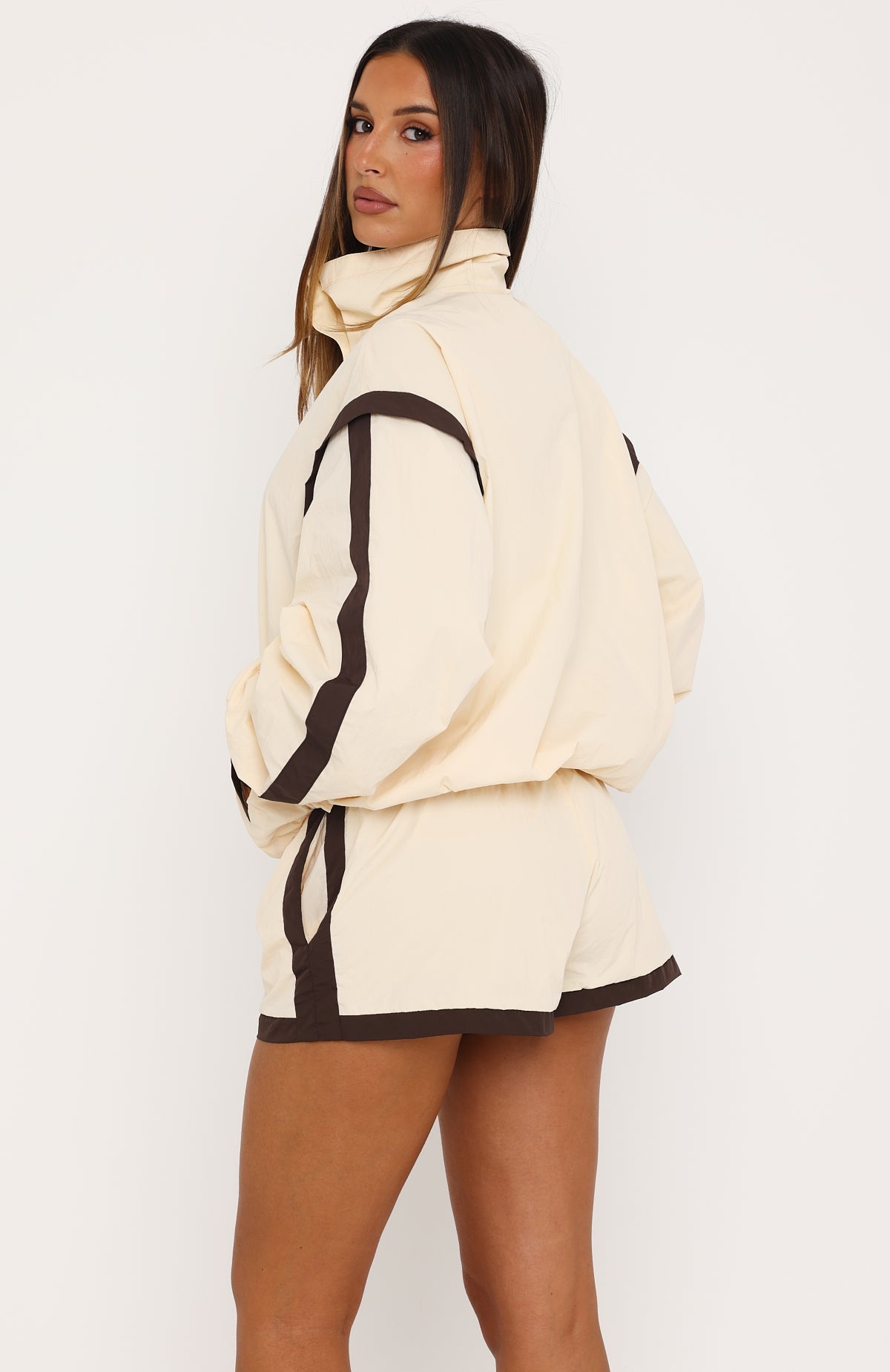 Back For Good Windbreaker Jacket Cream/Chocolate
