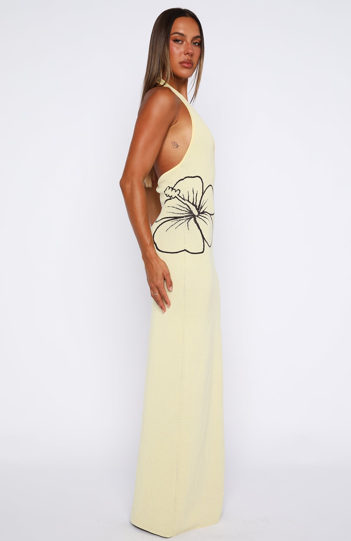 Baddie Era Knit Maxi Dress Lemon