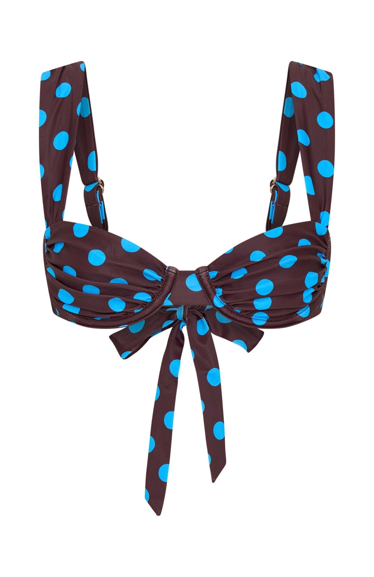 Balia Bikini Top Cocoa Blue Polka Dot