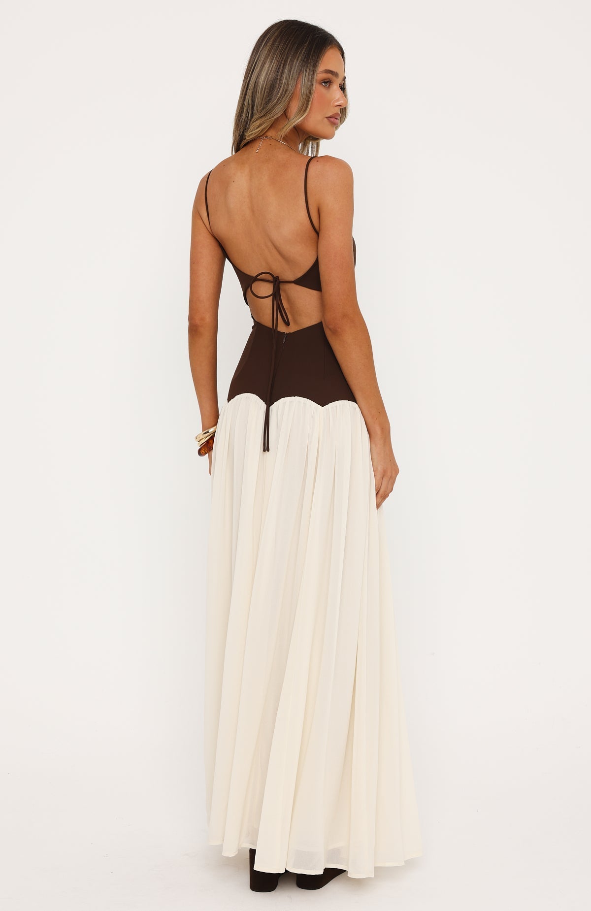 Be My Date Maxi Dress Chocolate/Cream