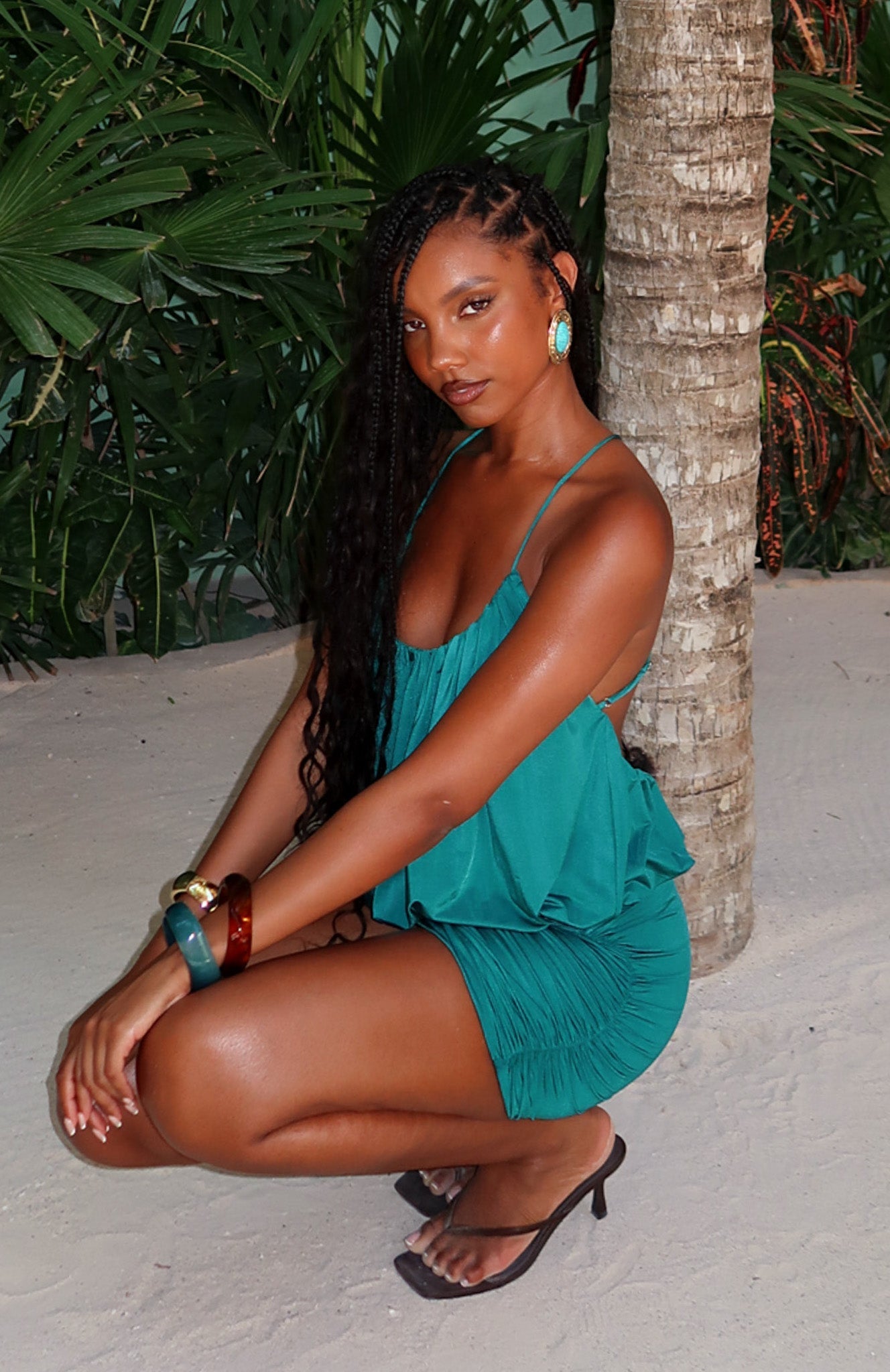 Bound To Slay Mini Dress Ocean Teal