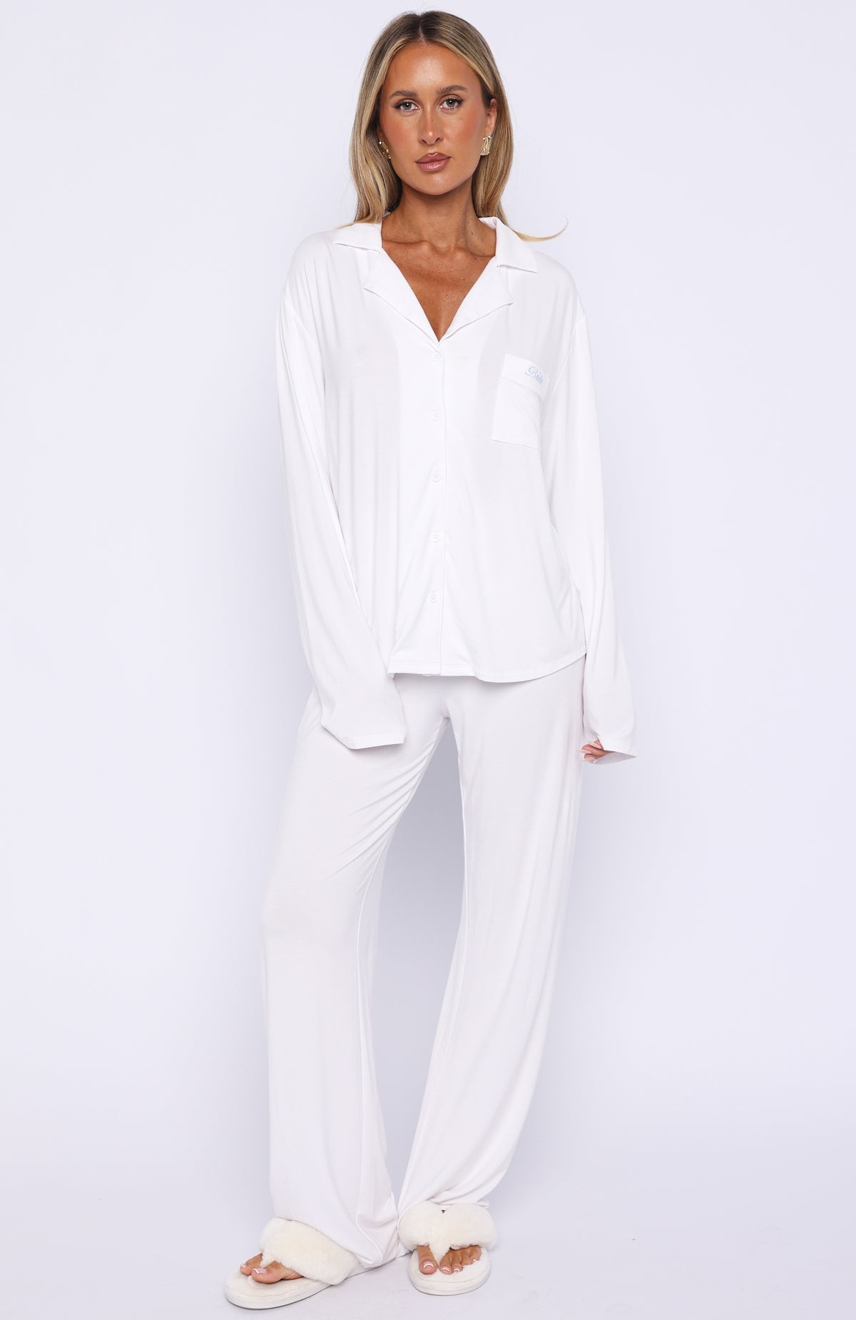 Bridal Party Long Sleeve Pyjama Set Off White
