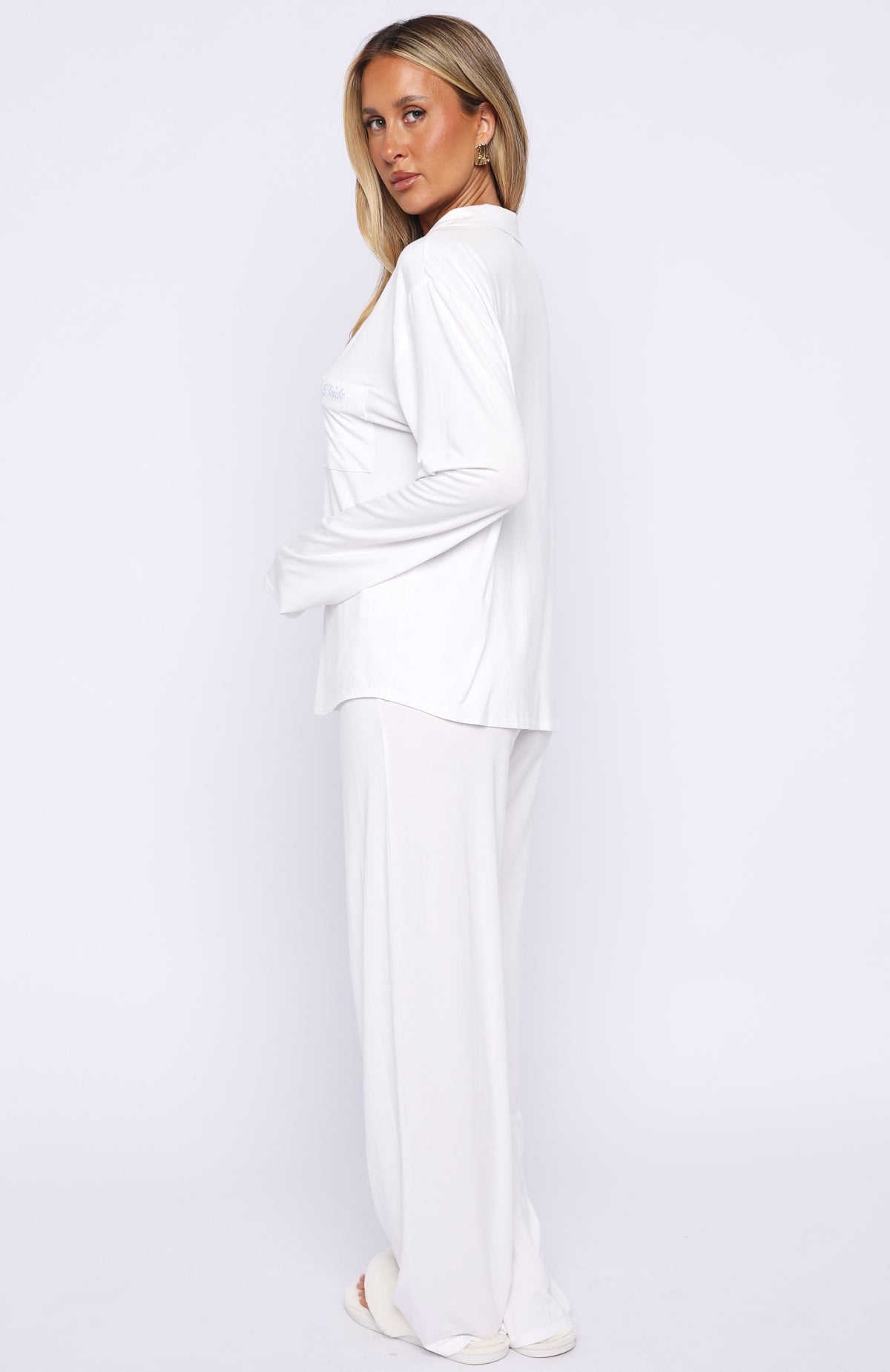 Bridal Party Long Sleeve Pyjama Set Off White