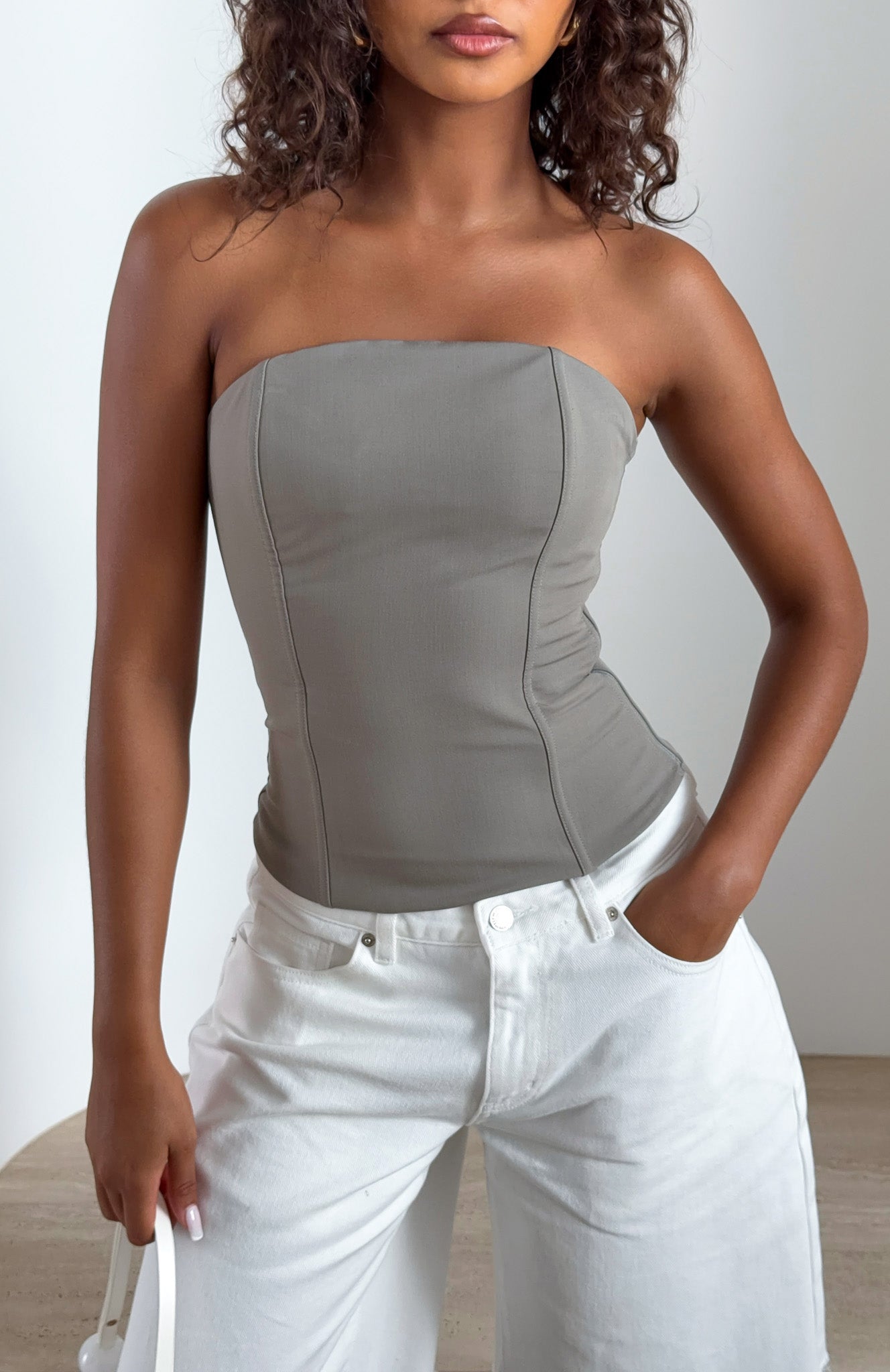 Bye Girl Strapless Bustier Taupe