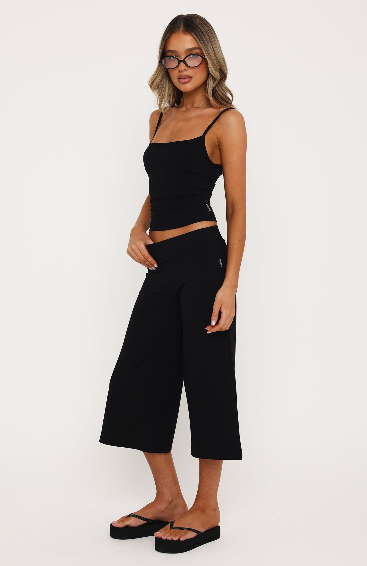 Can't Go Wrong Wide Leg Capri Black
