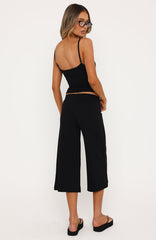 Can't Go Wrong Wide Leg Capri Black