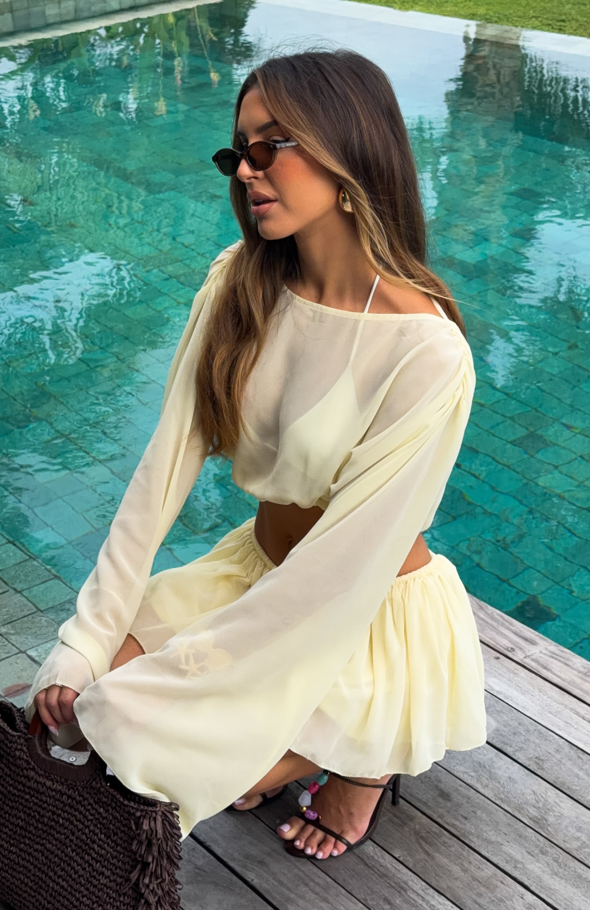 Capri Crush Mini Skirt Lemon