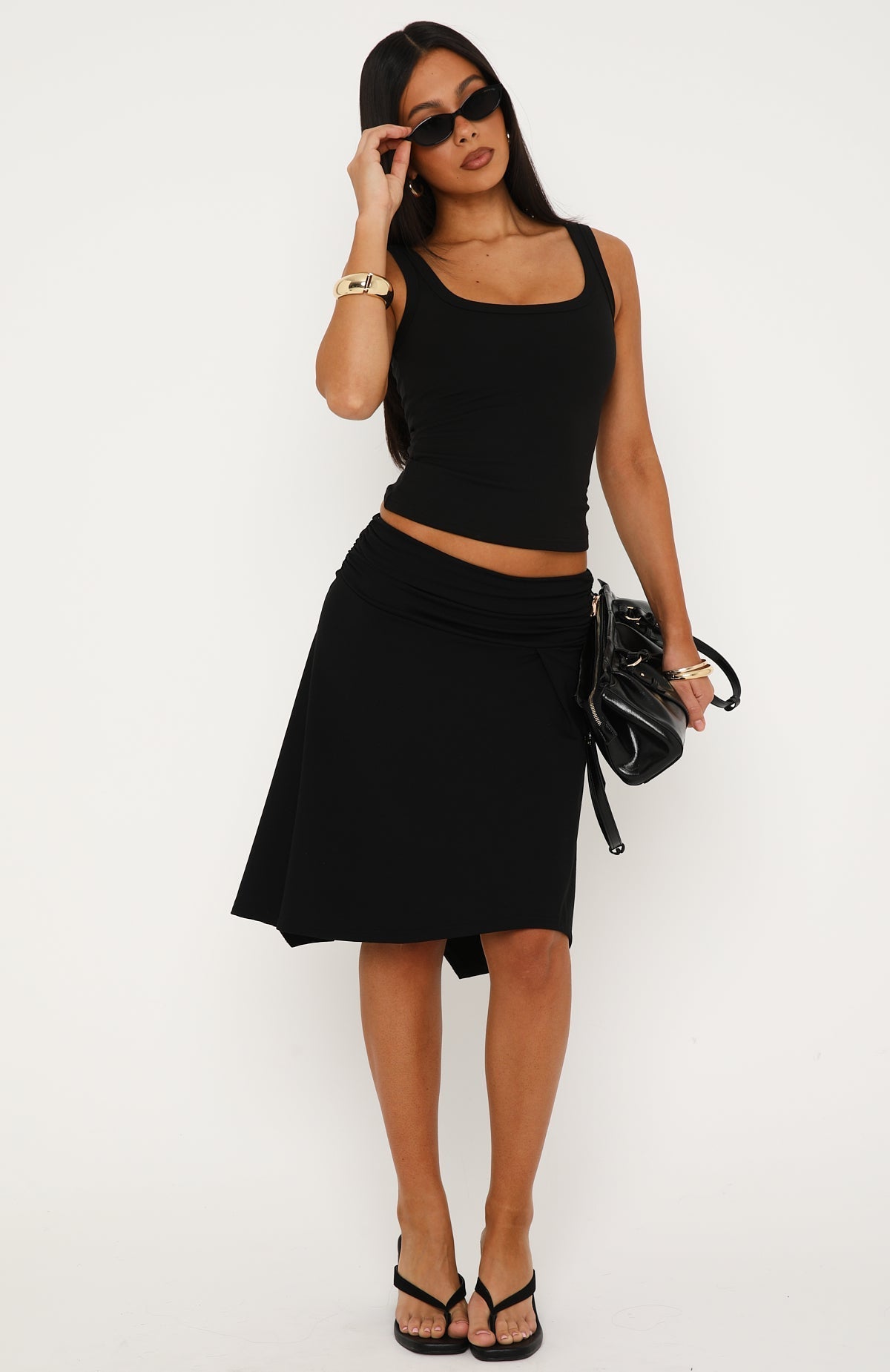 Chill Vibes Midi Skirt Black