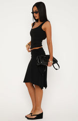 Chill Vibes Midi Skirt Black