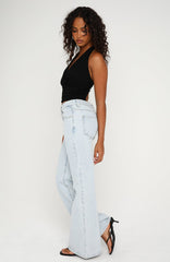 Cielo Low Rise Flare Leg Jeans Glacier Blue Wash