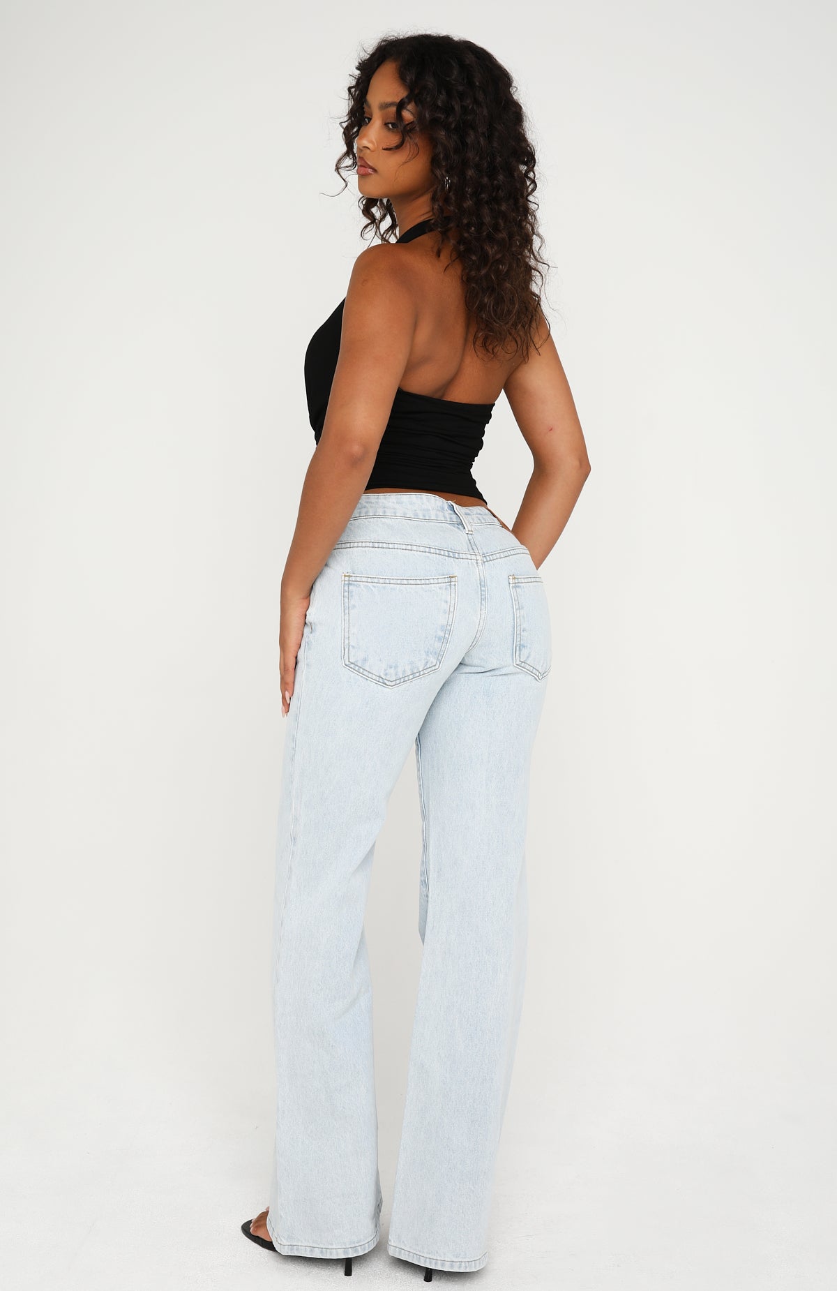 Cielo Low Rise Flare Leg Jeans Glacier Blue Wash