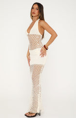Coconut Crush Crochet Maxi Dress Off White
