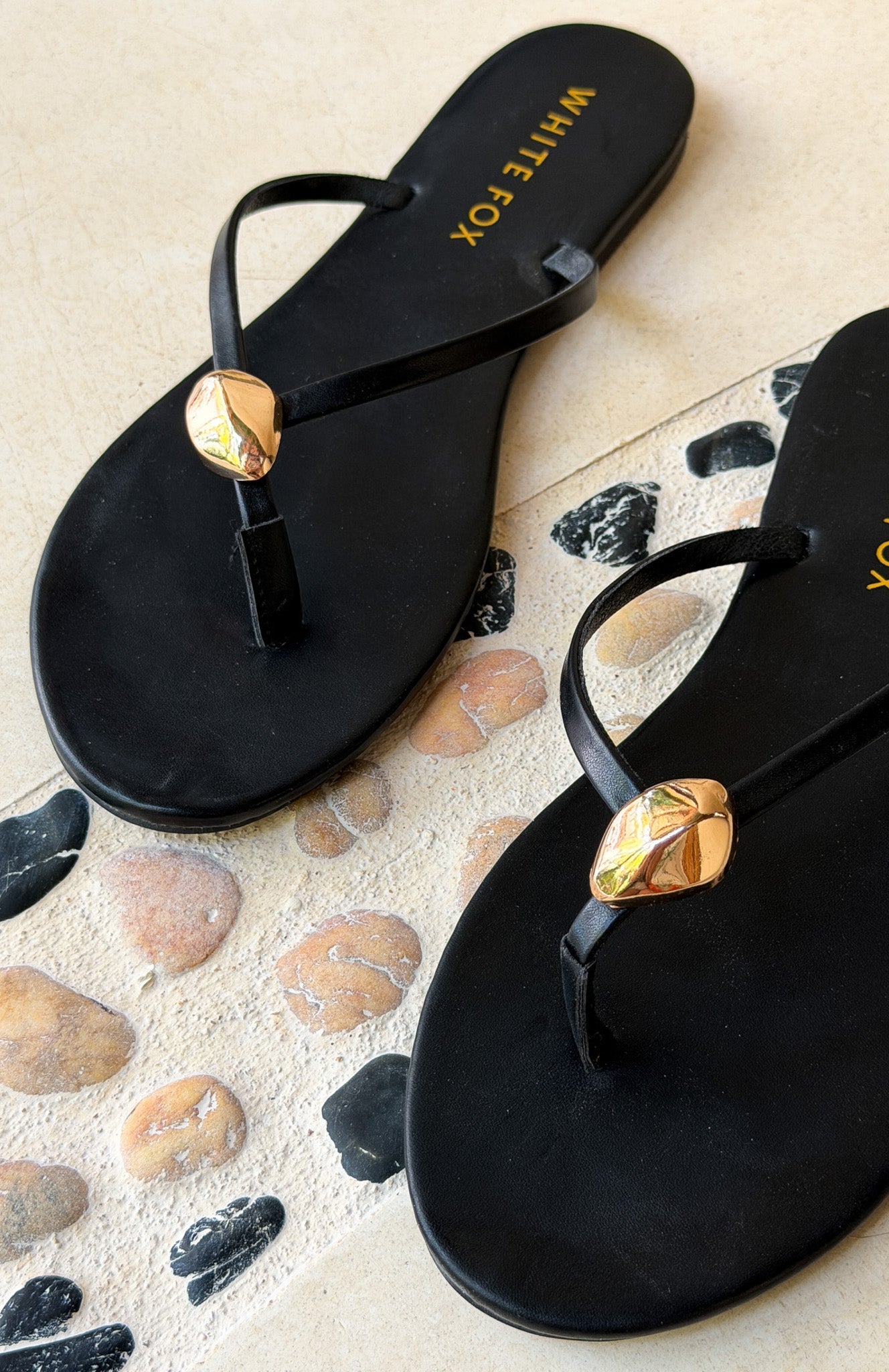 Colt Thong Sandals Black PU