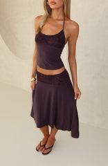 Cool Chaos Midi Skirt Chocolate