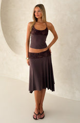 Cool Chaos Midi Skirt Chocolate