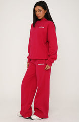 Core Classic Wide Leg Sweatpants Berry