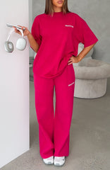 Core Classic Wide Leg Sweatpants Berry