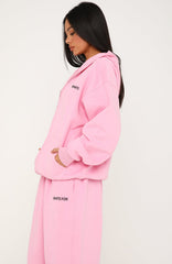 Core Classic Zip Front Hoodie Pink
