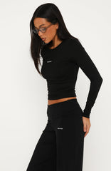 Core Strengths Long Sleeve Baby Tee Black