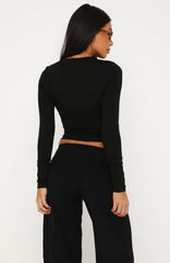 Core Strengths Long Sleeve Baby Tee Black