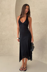 Crazy Little Thing Halter Midi Dress Black