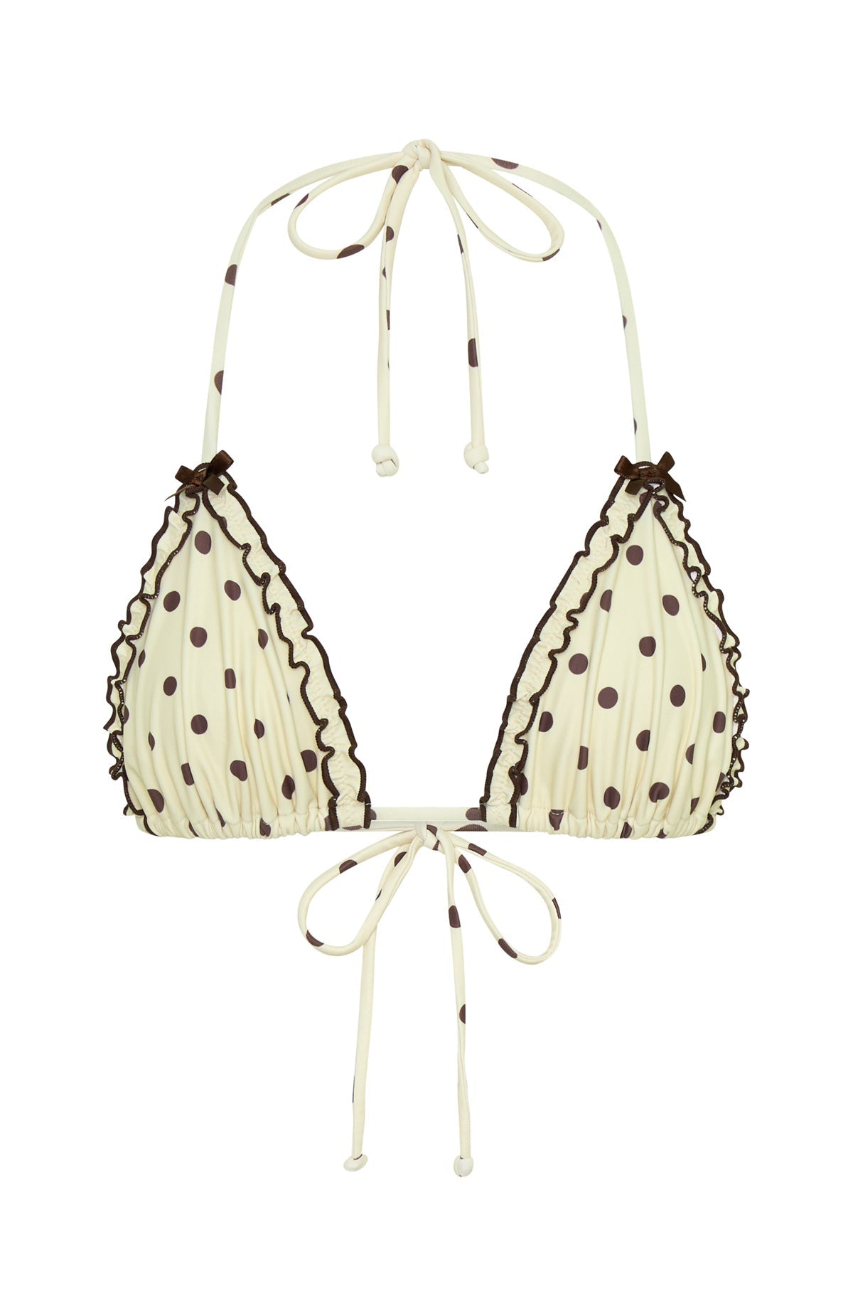Daphne Bikini Top Cream/Choc Polka Dot