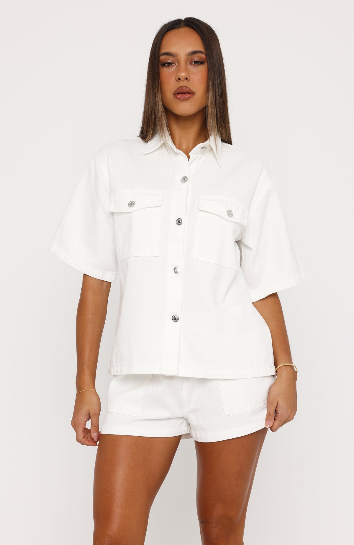 Denim Daydream Shorts White