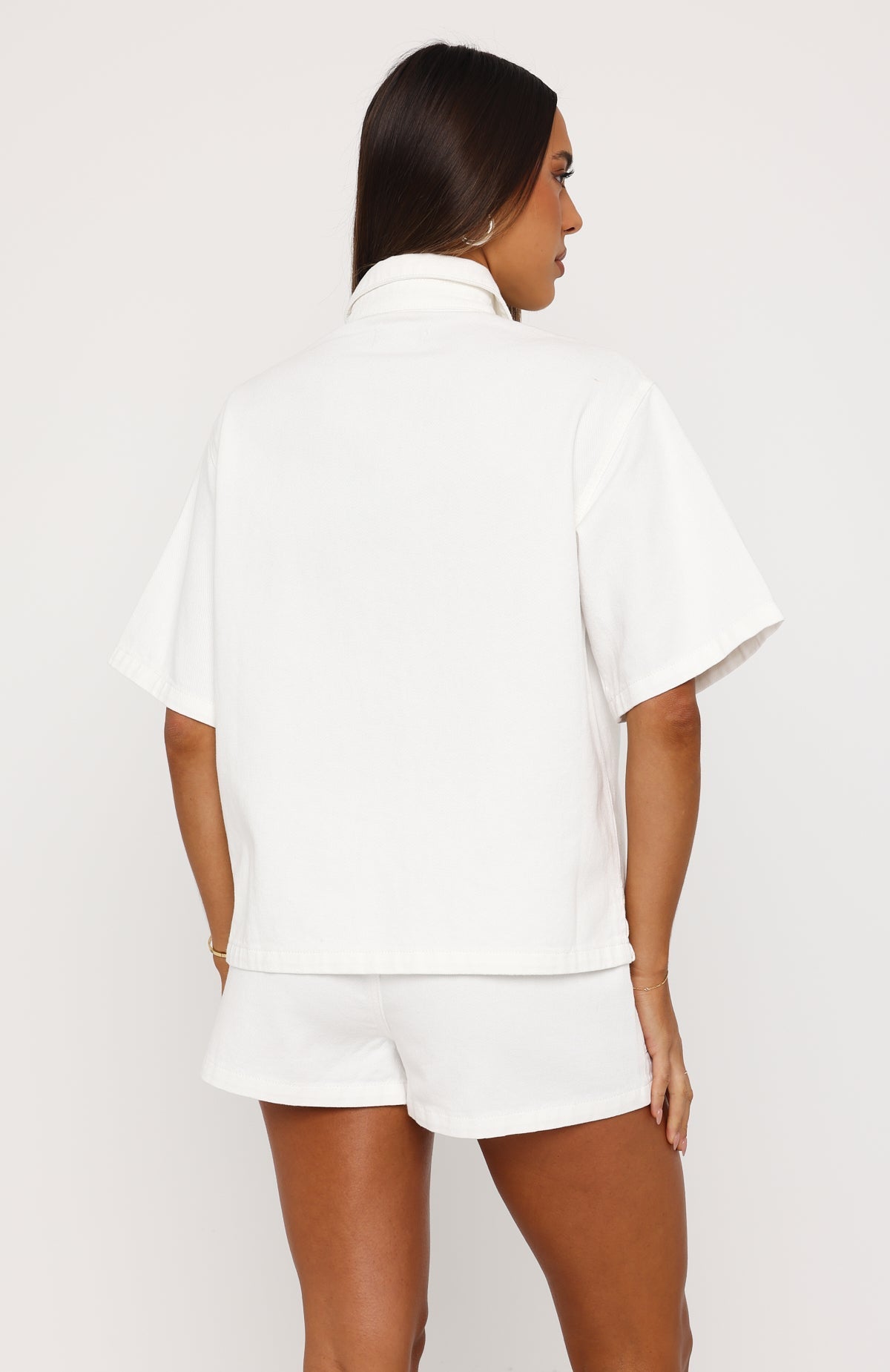 Denim Daydream Button Up Shirt White
