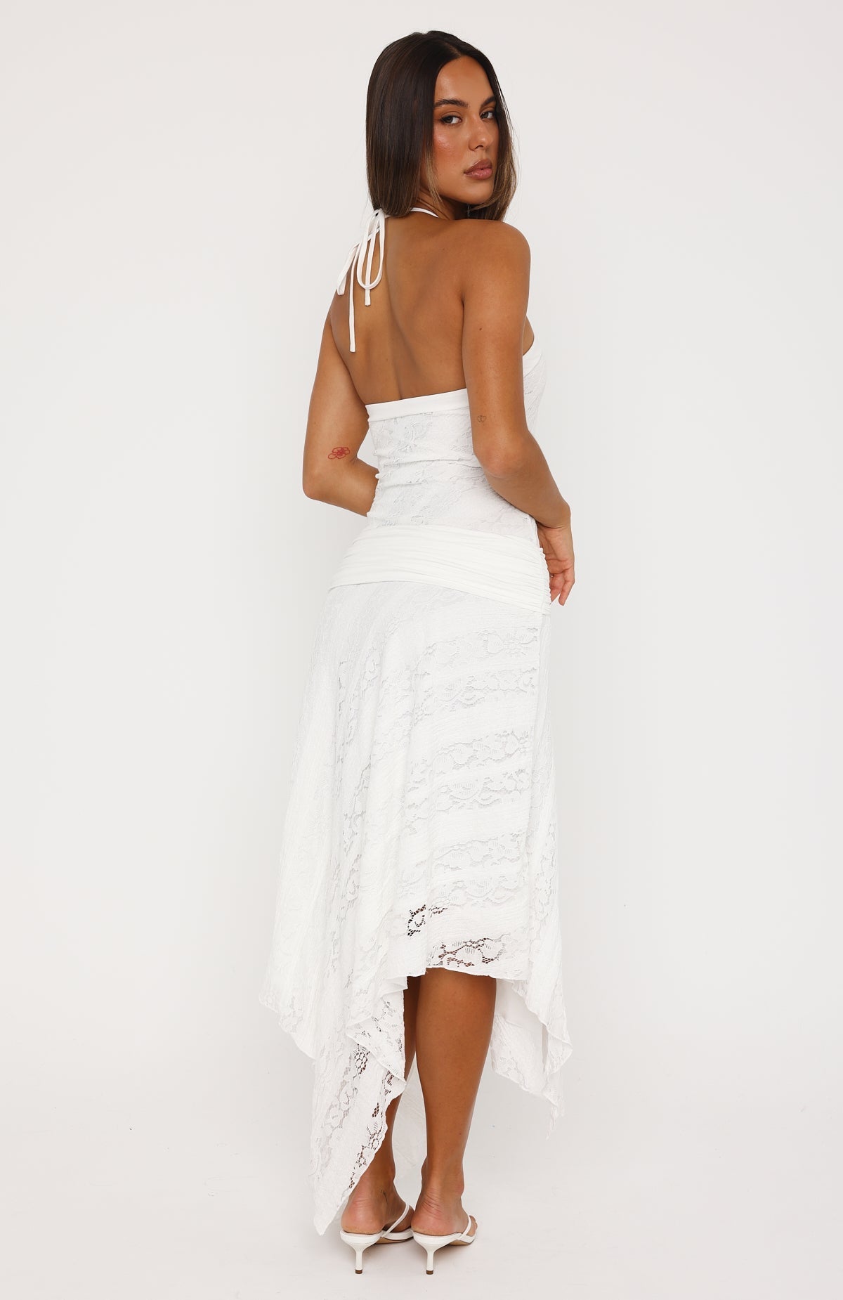 Don't Let Me Go Midi Dress White