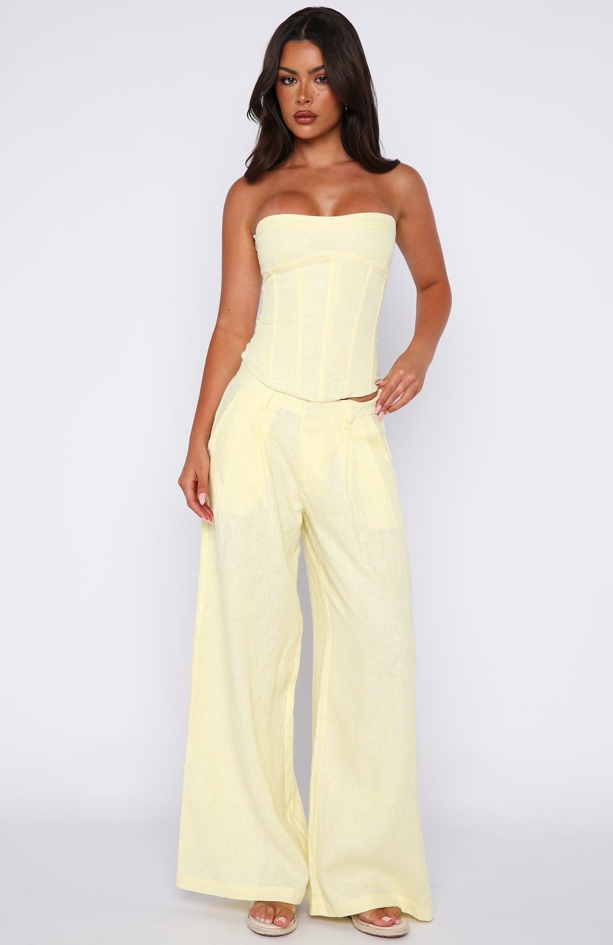 Downtown Pulse Strapless Bustier Lemon