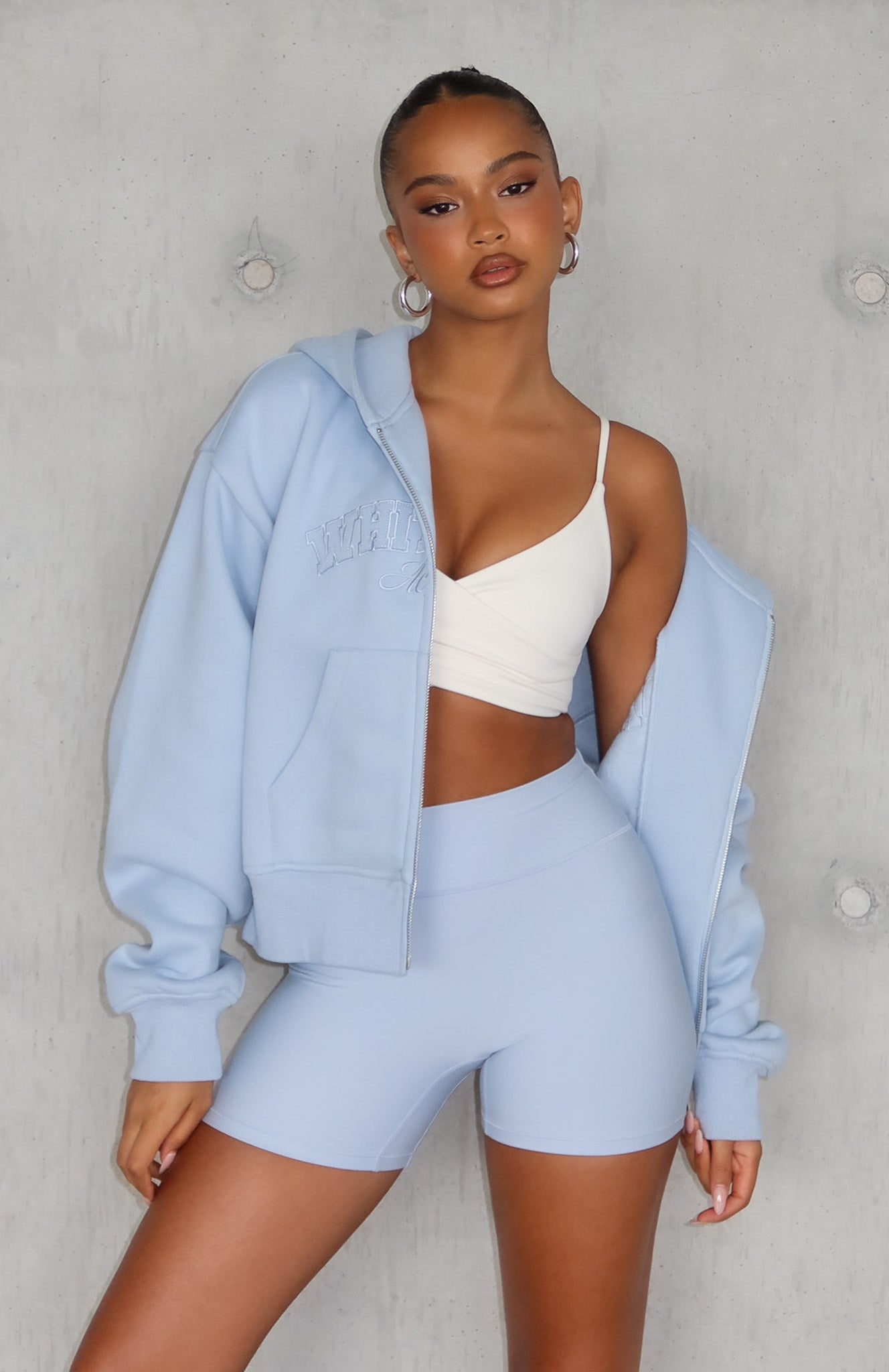 Keep Up High Waisted Shorts 4" Icy Blue