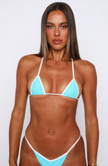 Inka Micro Bikini Top Paradise Blue/White