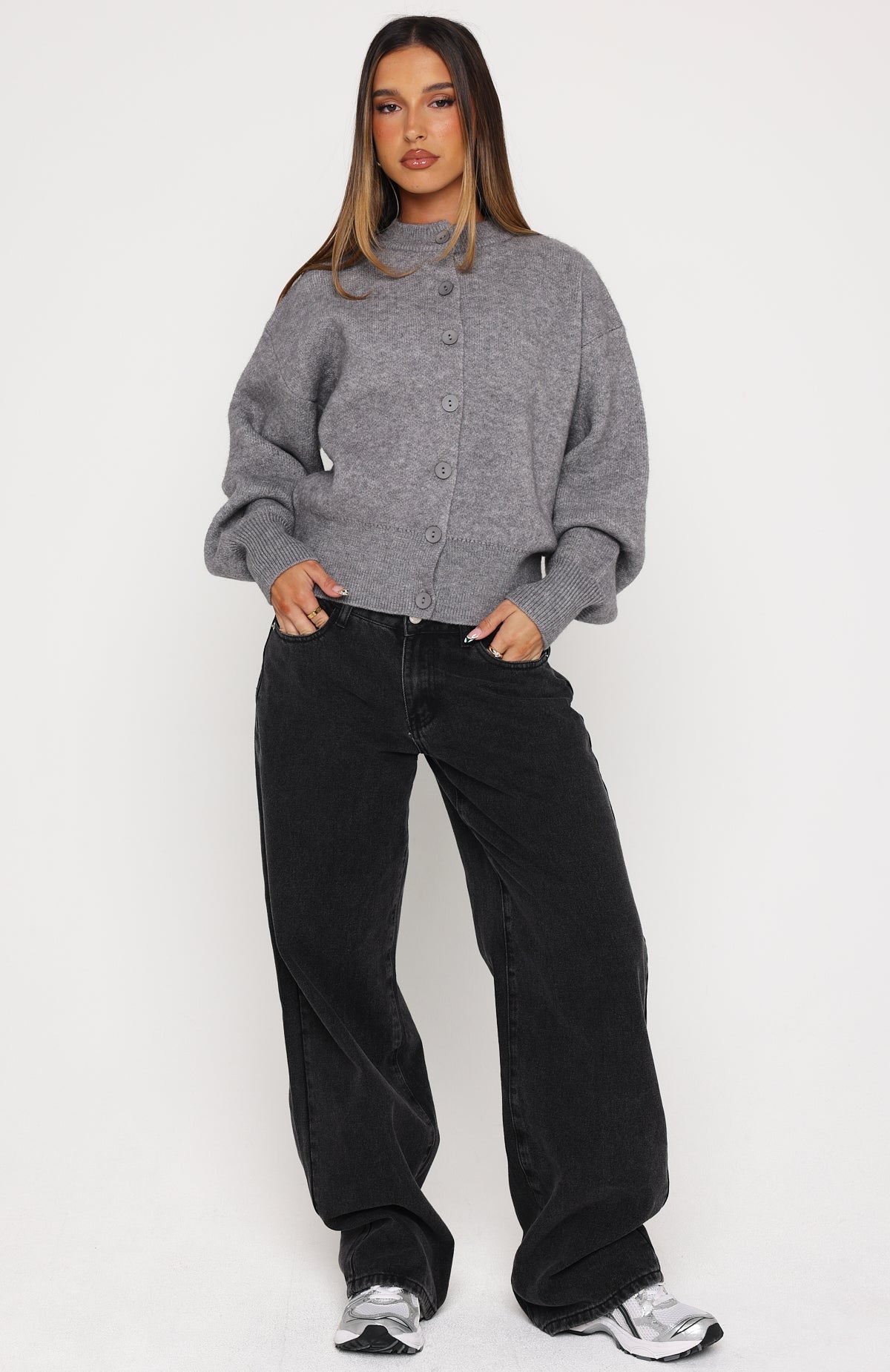 Filipa Knit Cardigan Grey Marle