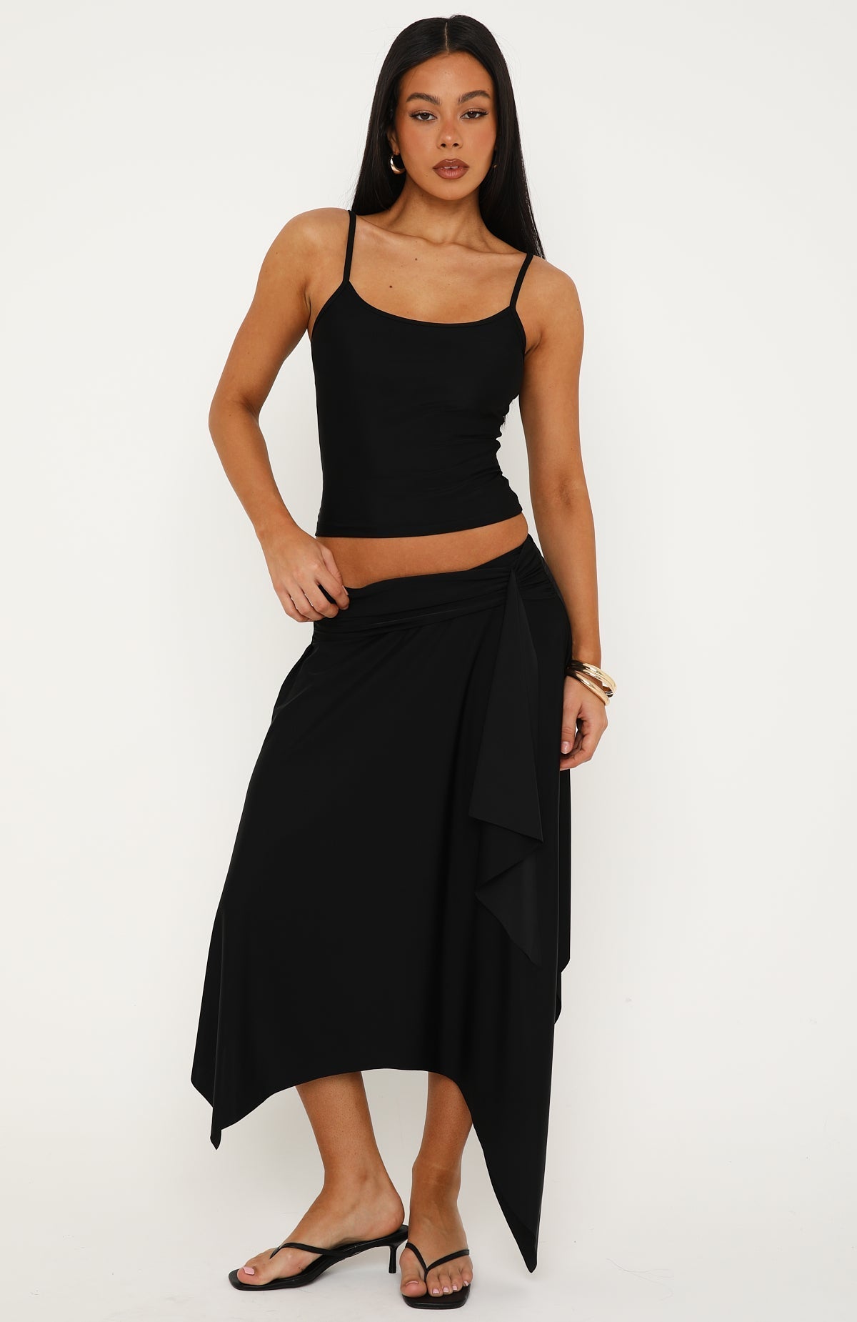 Free All Night Midi Skirt Black