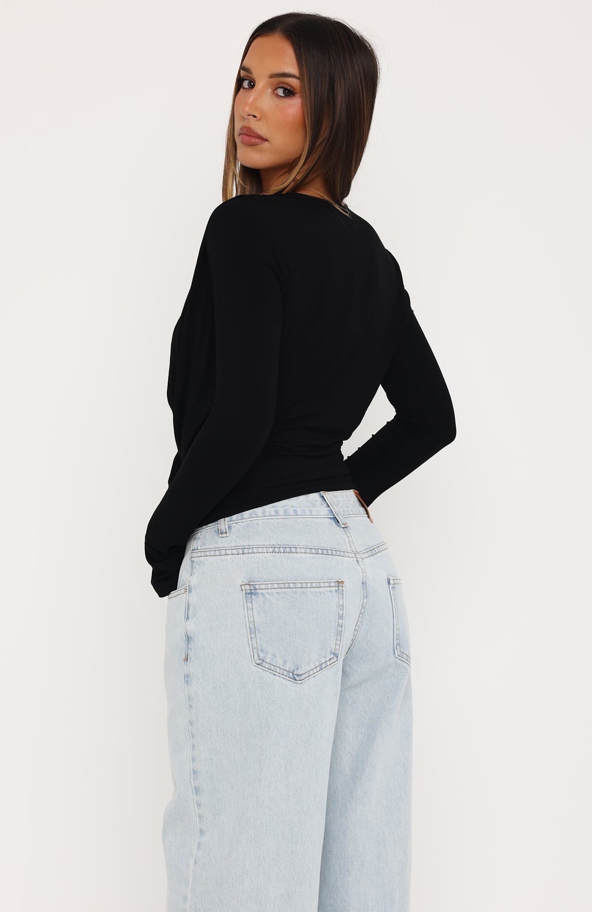 Fun And Flirty Long Sleeve Top Black