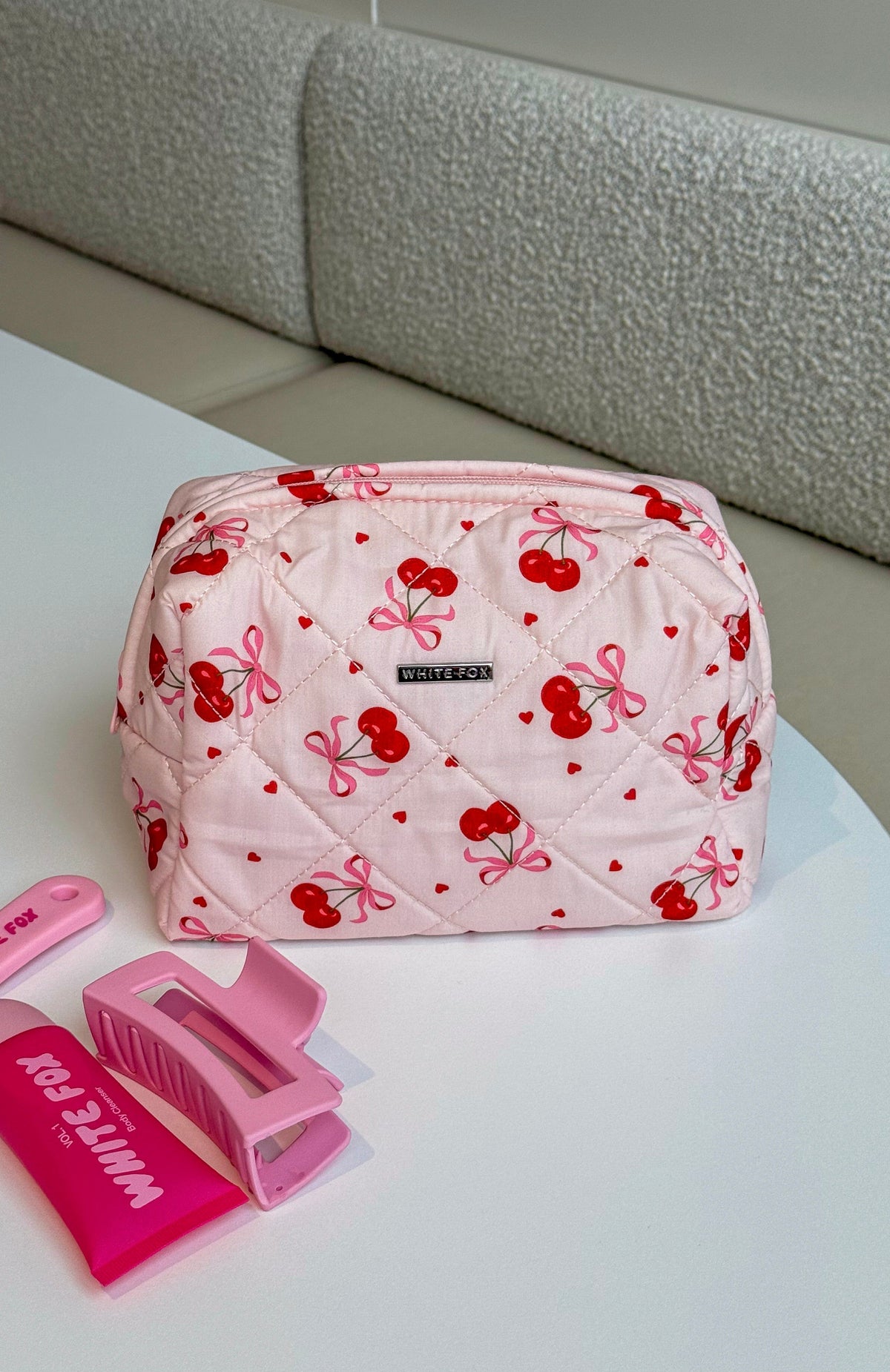 Getting Ready Cosmetic Bag Cherry Bow