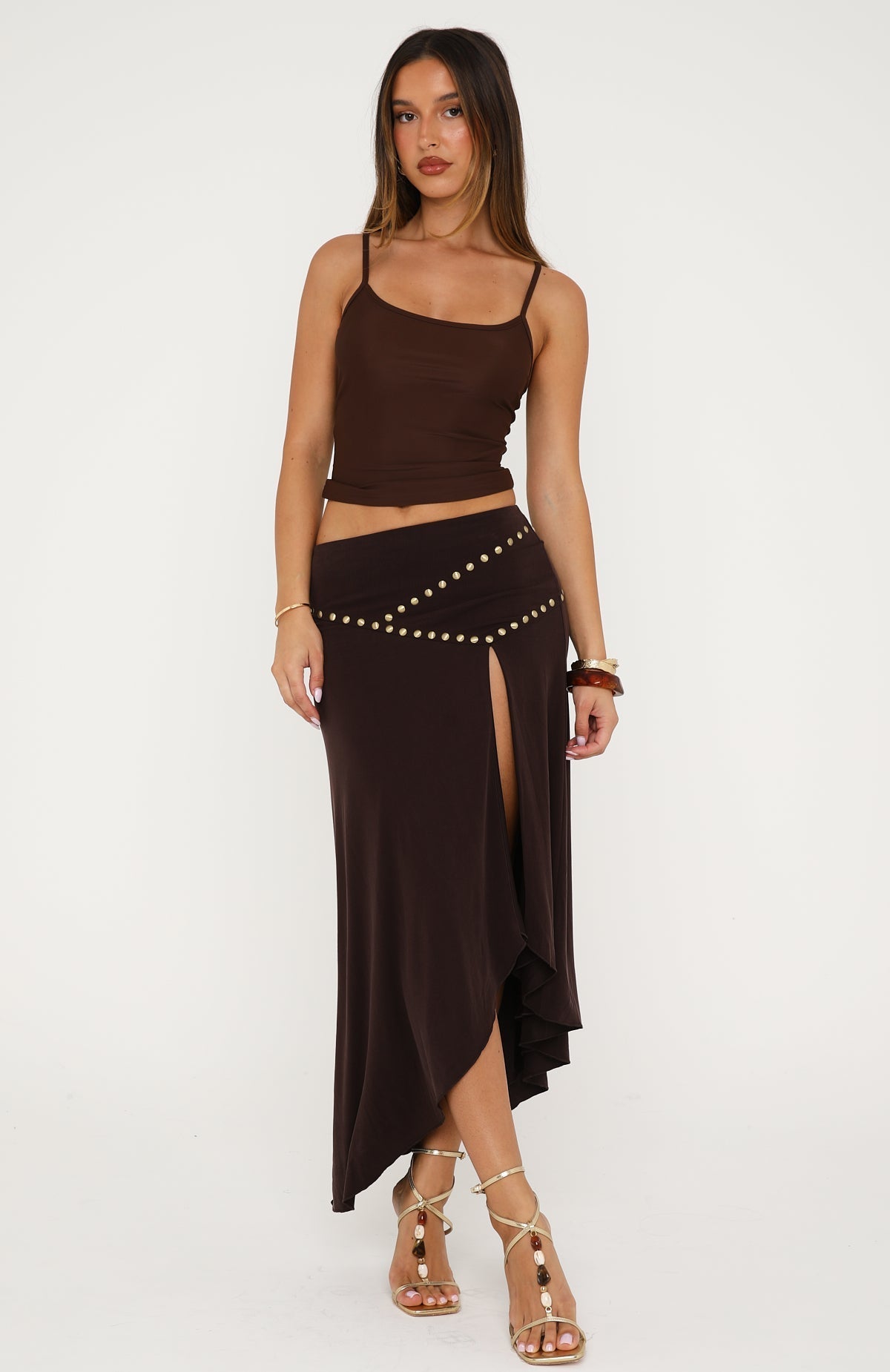 Haute Rebel Midi Skirt Chocolate