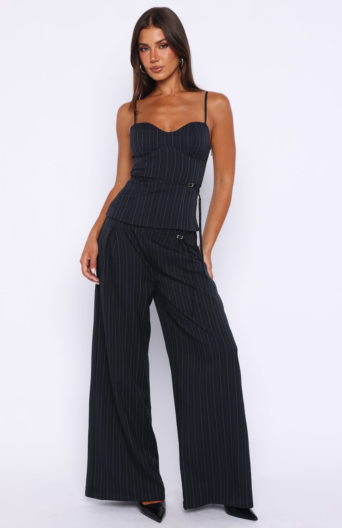 High Line Pants Navy Pinstripe
