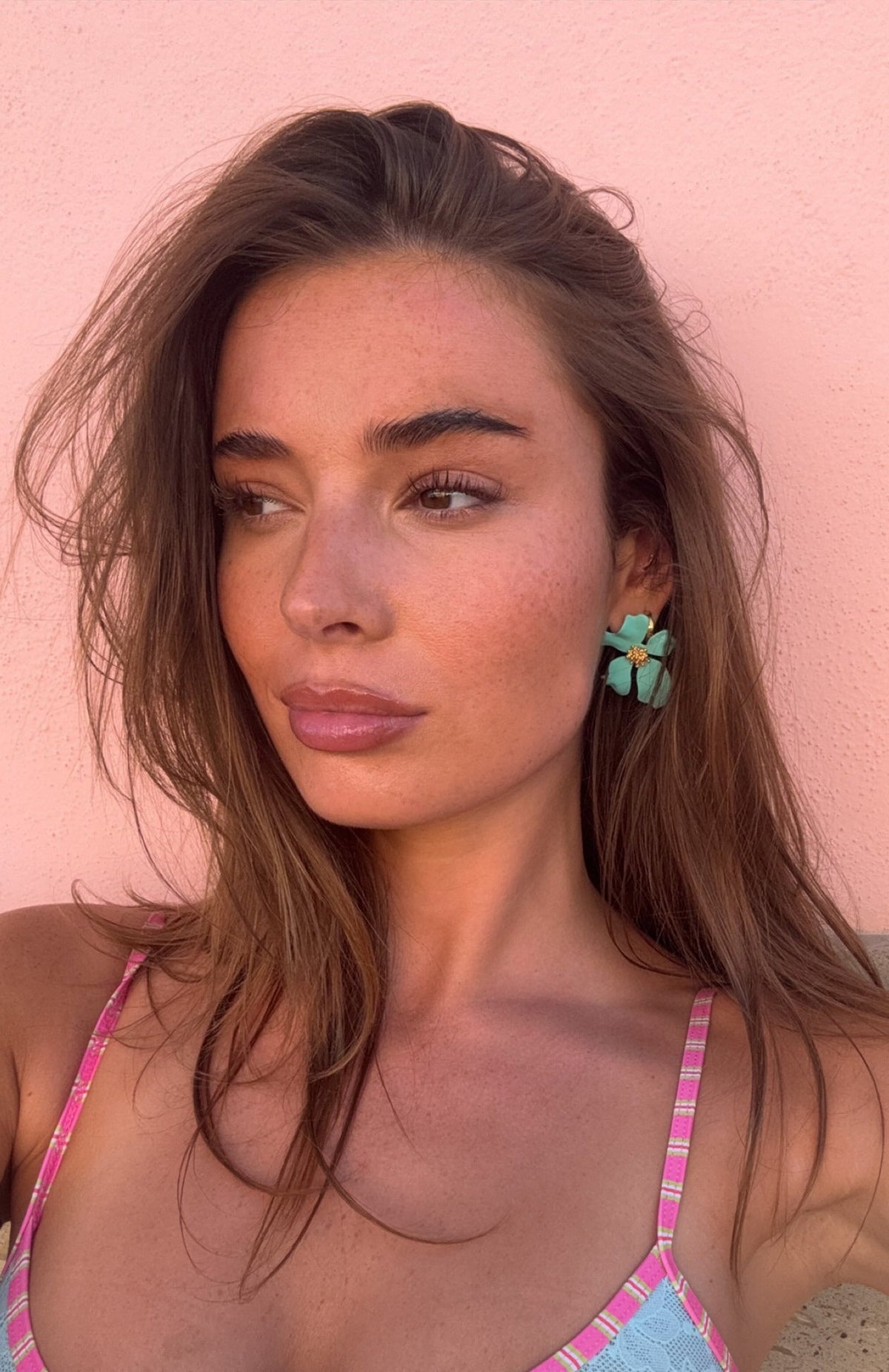 Hopper Earrings Aqua/Gold