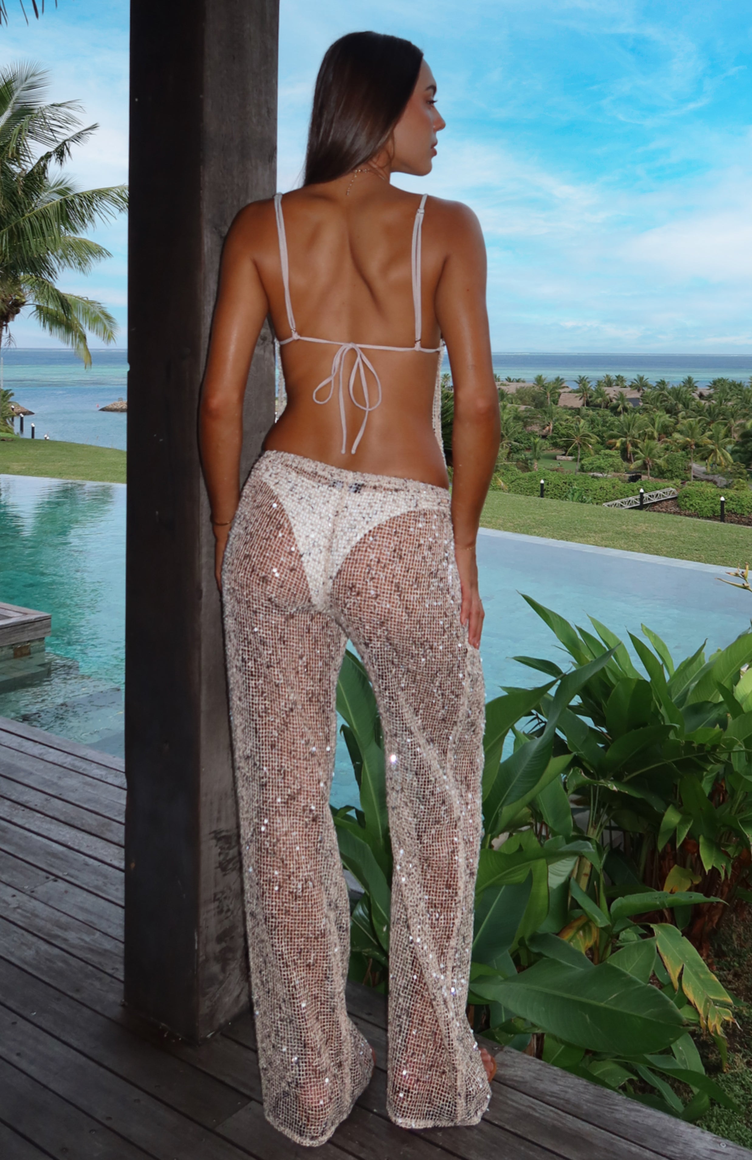 Horizon Sequin Pants Coconut