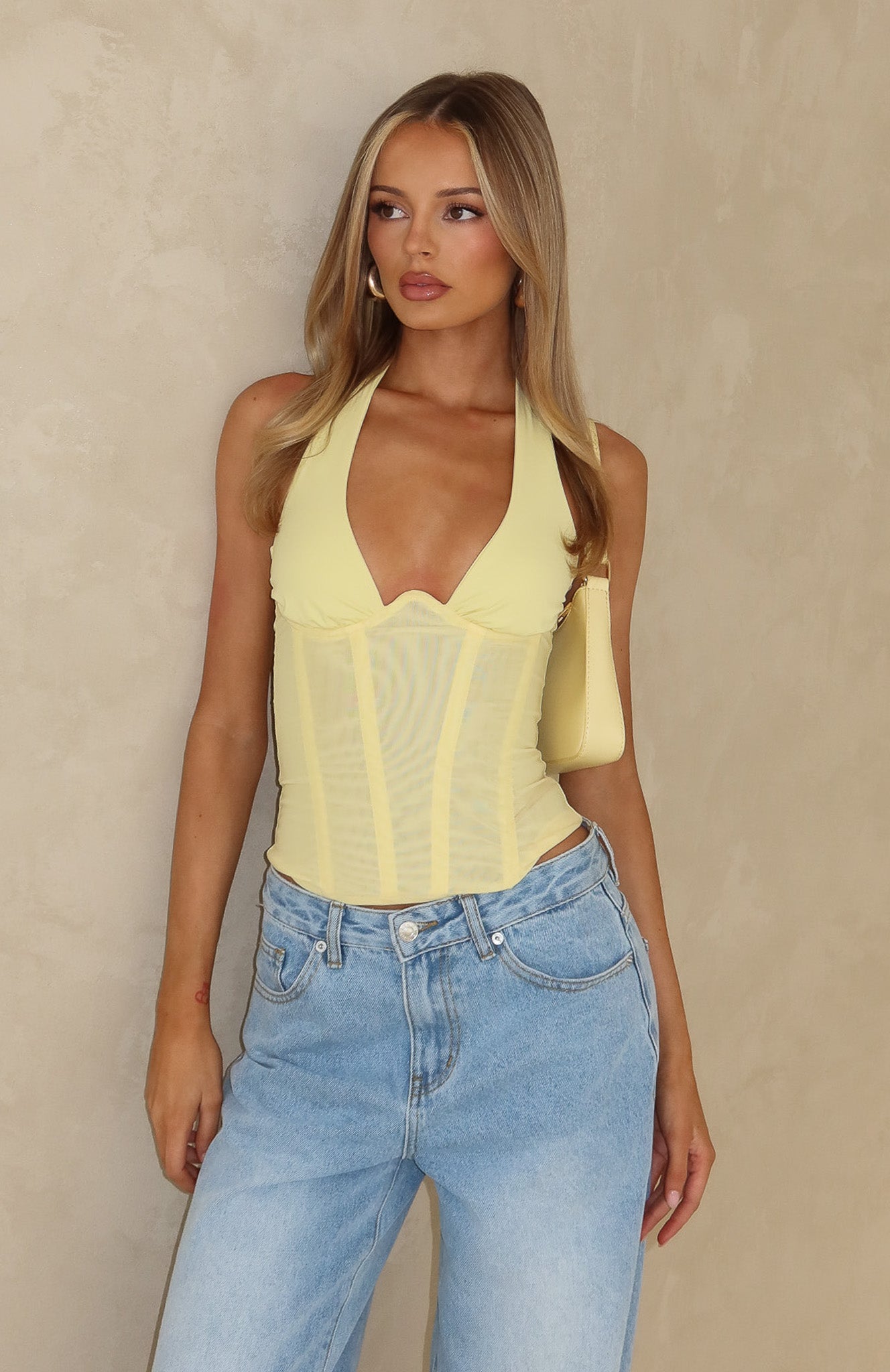 Hot Girl Halter Bustier Lemon