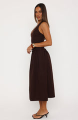 Hot Honey Haze Midi Dress Chocolate