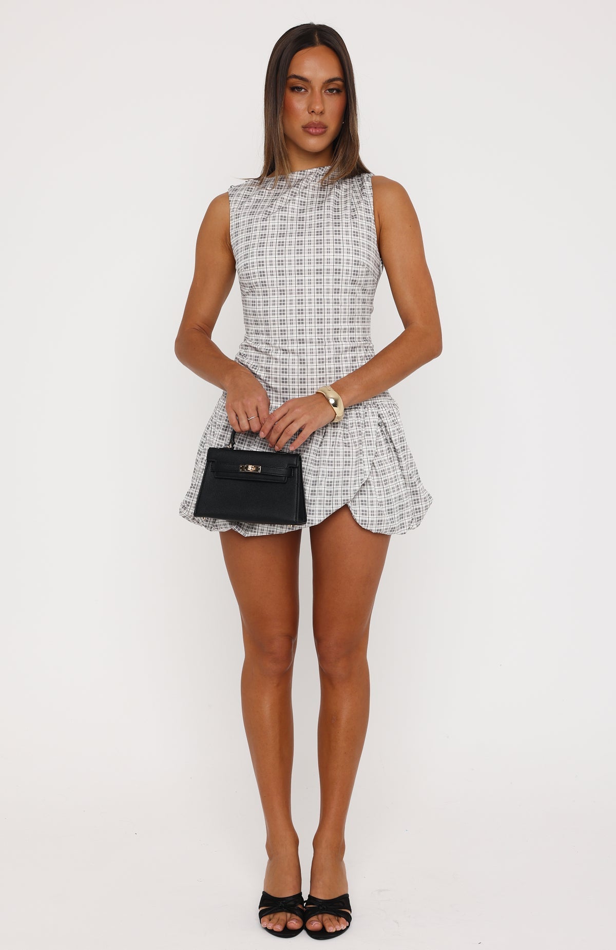 I Got You Love Mini Dress Darling Grey Check