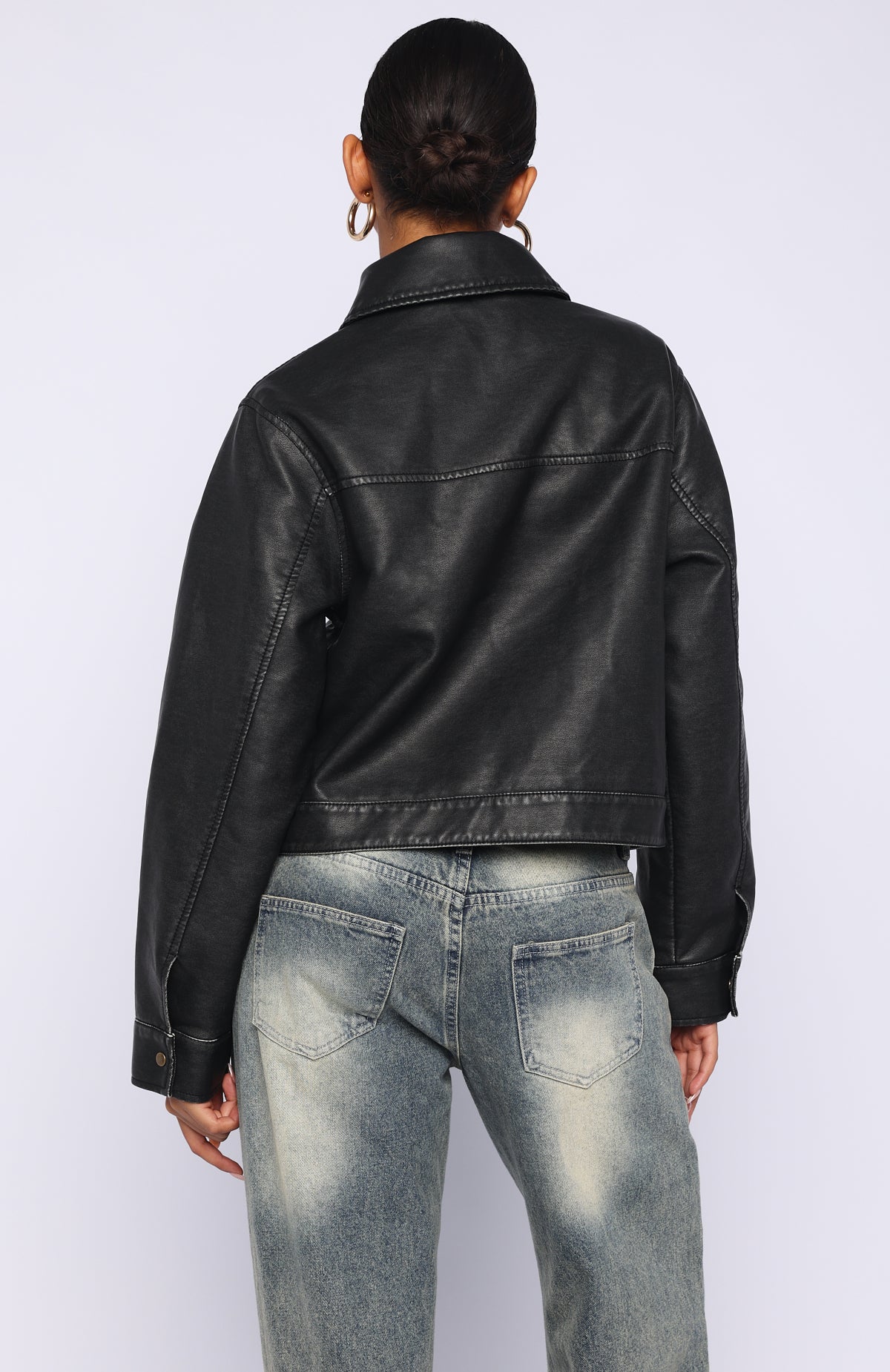 I Know Love PU Jacket Black
